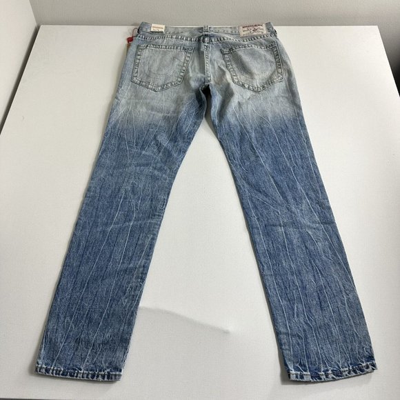 TRUE RELIGION BRAND JEANS SKINNY No FLAP Light Wash Distressed Mens Size 36 $229 - Picture 2 of 12